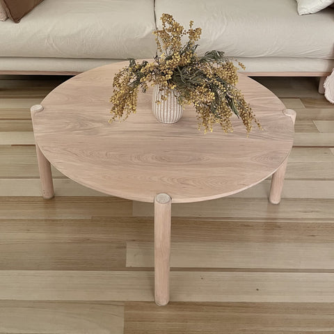 Mesa De Centro Redonda De Madera